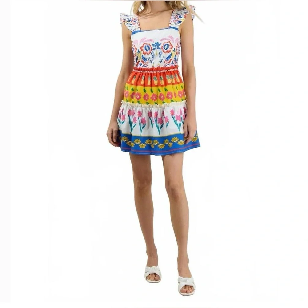 Sugarlips Olympia Floral Ruffle Tiered Festival Dress Women’s Large - Picture 3 of 9